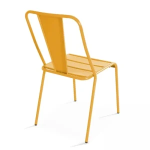 guranteed de qualité Oviala Chaise De Jardin Bistrot En Métal Jaune 10