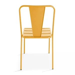 guranteed de qualité Oviala Chaise De Jardin Bistrot En Métal Jaune 12