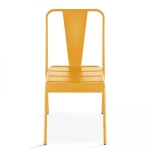 guranteed de qualité Oviala Chaise De Jardin Bistrot En Métal Jaune 14