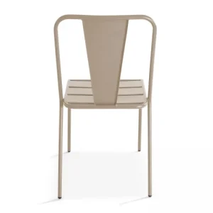 Distributeur Officiel Oviala Chaise De Jardin Bistrot En Métal Taupe 12