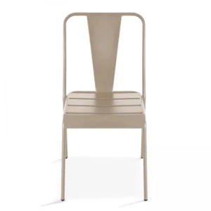 Distributeur Officiel Oviala Chaise De Jardin Bistrot En Métal Taupe 14