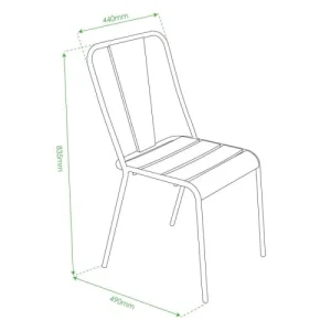 Distributeur Officiel Oviala Chaise De Jardin Bistrot En Métal Taupe 16