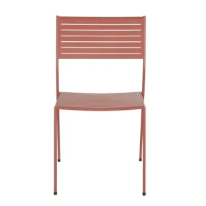 destockage Maisons Du Monde Chaise De Jardin Empilable En Acier Terracotta 10