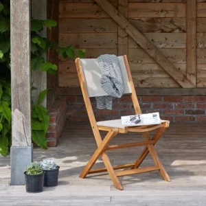 BOIS DESSUS BOIS DESSOUS Chaise De Jardin En Acacia Massif Et Textilène Gris prix le plus bas 8