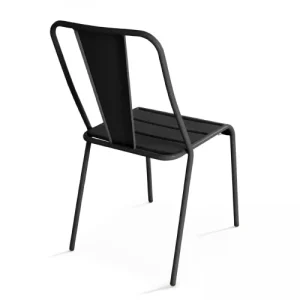 Oviala Chaise De Jardin En Métal Anthracite magasins pas chers 18