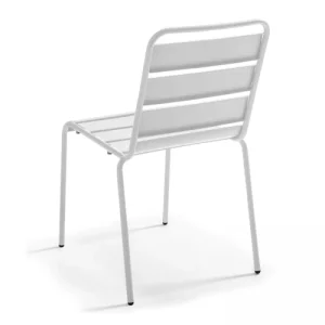 Oviala Chaise De Jardin En Métal Blanc design à la mode 10