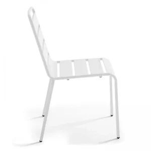 Oviala Chaise De Jardin En Métal Blanc design à la mode 12