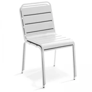 Oviala Chaise De Jardin En Métal Blanc design à la mode 14