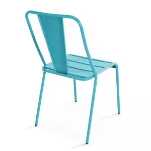 Acheter Maintenant Oviala Chaise De Jardin En Métal Bleu 10