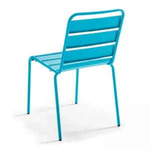 Prix très abordable Oviala Chaise De Jardin En Métal Bleu 10