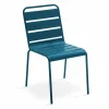 Oviala Chaise De Jardin En Métal Bleu Pacific Officielle 20