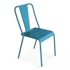 mode Oviala Chaise De Jardin En Métal Bleu Pacific 17