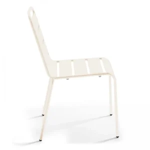 jusqu'à Oviala Chaise De Jardin En Métal Ivoire 10