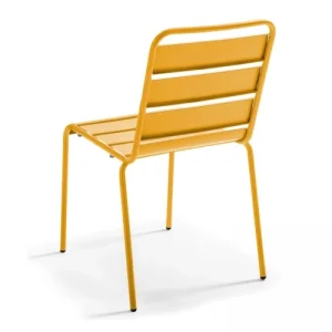 Oviala Chaise De Jardin En Métal Jaune qualité supérieure 10