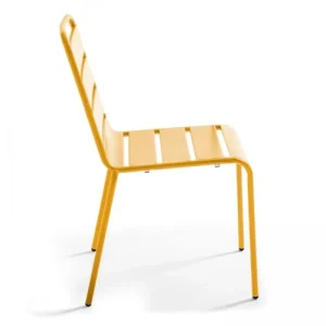 Oviala Chaise De Jardin En Métal Jaune qualité supérieure 12