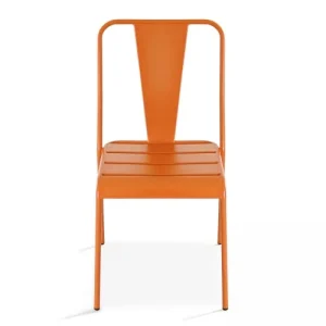 Oviala Chaise De Jardin En Métal Orange site officiel 14