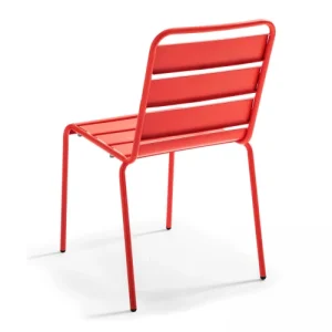 outlet Oviala Chaise De Jardin En Métal Rouge 10