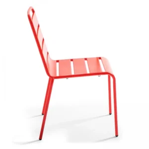 outlet Oviala Chaise De Jardin En Métal Rouge 12