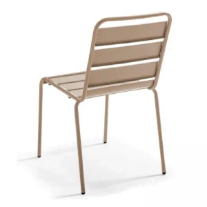 Oviala Chaise De Jardin En Métal Taupe mode tendance 10