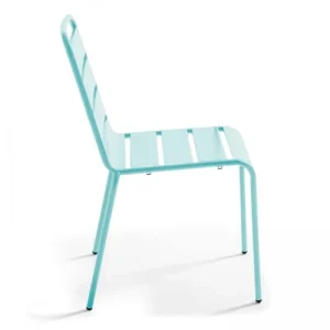 magasin en ligne Oviala Chaise De Jardin En Métal Turquoise 10