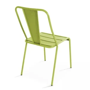 mode Oviala Chaise De Jardin En Métal Vert 10