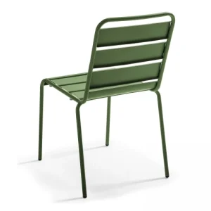 Oviala Chaise De Jardin En Métal Vert Cactus Livraison rapide 10