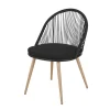 Maisons Du Monde Chaise De Jardin En Résine Tressée Noire Et Métal Imitation Bois soldes de Noël 20