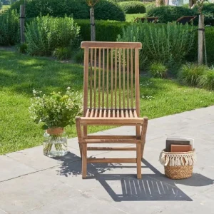 boutique en france BOIS DESSUS BOIS DESSOUS Chaise De Jardin En Teck Huilé Massif Pliante (lot De 4) 12