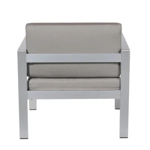 fashioniable Beliani Chaise De Jardin Gris Foncé 16