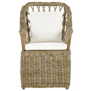 Beliani Chaise De Jardin Naturelle Avec Coussin magasin pour 12