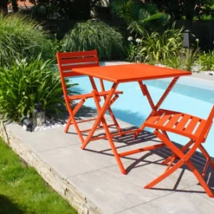 Dcb Garden Chaise De Jardin Pliante En Aluminium Orange Vente 9