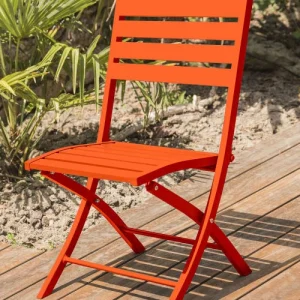 Dcb Garden Chaise De Jardin Pliante En Aluminium Orange Vente 11