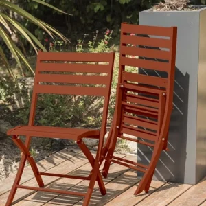 Retour Facile et Gratuit Dcb Garden Chaise De Jardin Pliante En Aluminium Terracotta 8