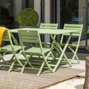 pas cher marque Dcb Garden Chaise De Jardin Pliante En Aluminium Vert Lagune 11