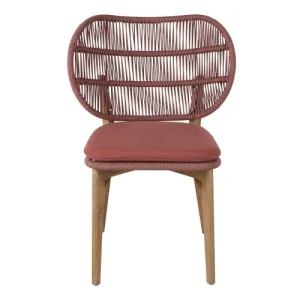 Maisons Du Monde Chaise De Jardin Professionnelle En Bois D’acacia Et Corde Tressée Avec Coussin Terracotta magasins pour 8