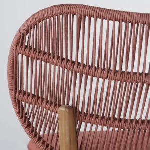 Maisons Du Monde Chaise De Jardin Professionnelle En Bois D’acacia Et Corde Tressée Avec Coussin Terracotta magasins pour 10