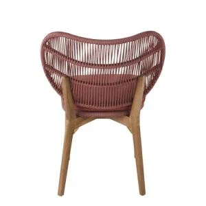 Maisons Du Monde Chaise De Jardin Professionnelle En Bois D’acacia Et Corde Tressée Avec Coussin Terracotta magasins pour 12