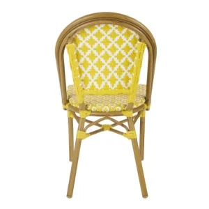 Maisons Du Monde Chaise De Jardin Professionnelle En Résine Tressée Jaune Et Blanche boutique paris 12