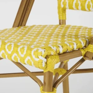 Maisons Du Monde Chaise De Jardin Professionnelle En Résine Tressée Jaune Et Blanche boutique paris 14