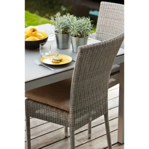 achat pas cher Kok Maison Chaise De Jardin Tressée En Résine Gris 14