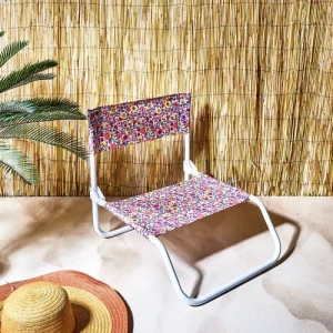 boutique en ligne TOILINUX Chaise De Plage Pliante Bohème Imprimé Fleuri Orange, Rouge Et 8