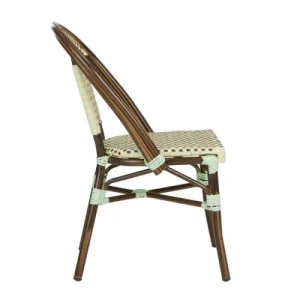 Rotin Design Chaise De Terrasse Vintage En Résine Tressée Verte Et Beige destockage 9