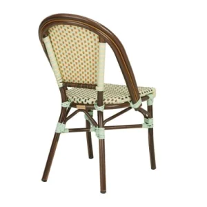 Rotin Design Chaise De Terrasse Vintage En Résine Tressée Verte Et Beige destockage 11