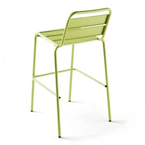 boutique en ligne Oviala Chaise Haute De Jardin En Métal Vert 10