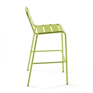 boutique en ligne Oviala Chaise Haute De Jardin En Métal Vert 12