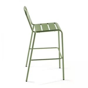 Oviala Chaise Haute De Jardin En Métal Vert Cactus officiel 14