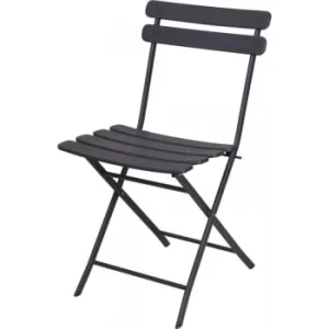 magasin en ligne france Wadiga Chaise Jardin Pliable Métal Gris Anthracite Bistrot 48x42x80cm 15