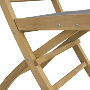 MOYCOR Chaise Pliante D’extérieur En Tissu Gris Et Bois a Prix Discount 16