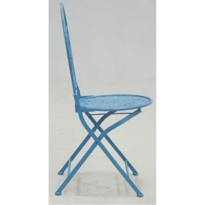 fashioniable Aubry Gaspard Chaise Pliante En Métal Bleu 14