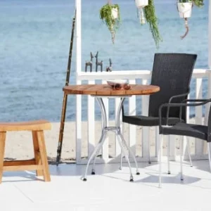 Sika-Design Chaise Repas Empilable En Acier Et Fibre Synthétique Noire à prix promos 10